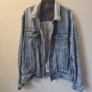 Y2k Style Guess Mens XL Denim Jean Jacket Trucker Chore 100% Cotton